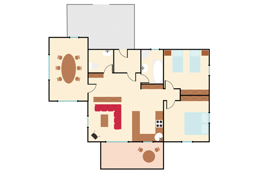 Floor plan - upper apartment