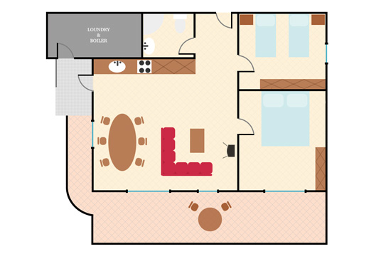 Floor plan - lower apartment